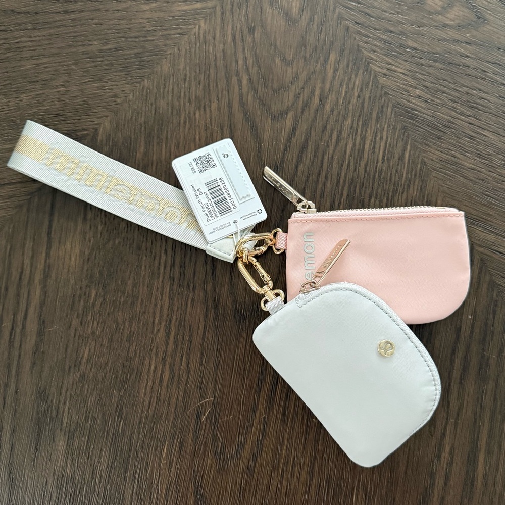 Lululemon Dual Pouch Wristlet Vapor White Gold